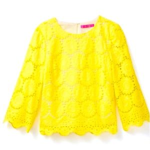 Lilly Pulitzer NWT Mariella Scalloped Eyelet Top